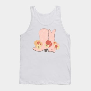 Pink Boots and Flowers Tank Top